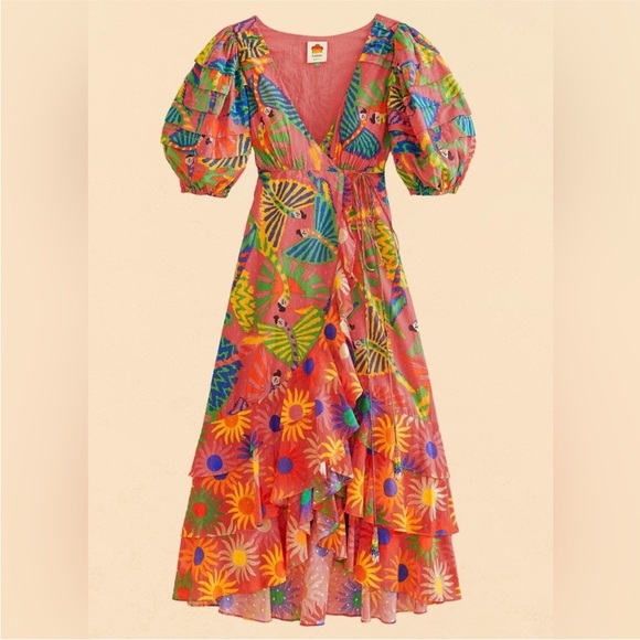NWT FARM Rio Colorful Wrap Dress, Size XS - Picture 2 of 8